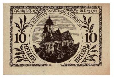 Avusturya 10 Heller 1921 ÇİL *Wartberg* YKP5731 - 1