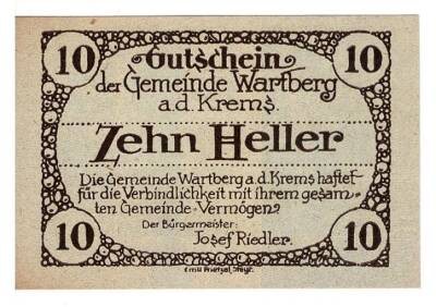 Avusturya 10 Heller 1921 ÇİL *Wartberg* YKP5731 - 2