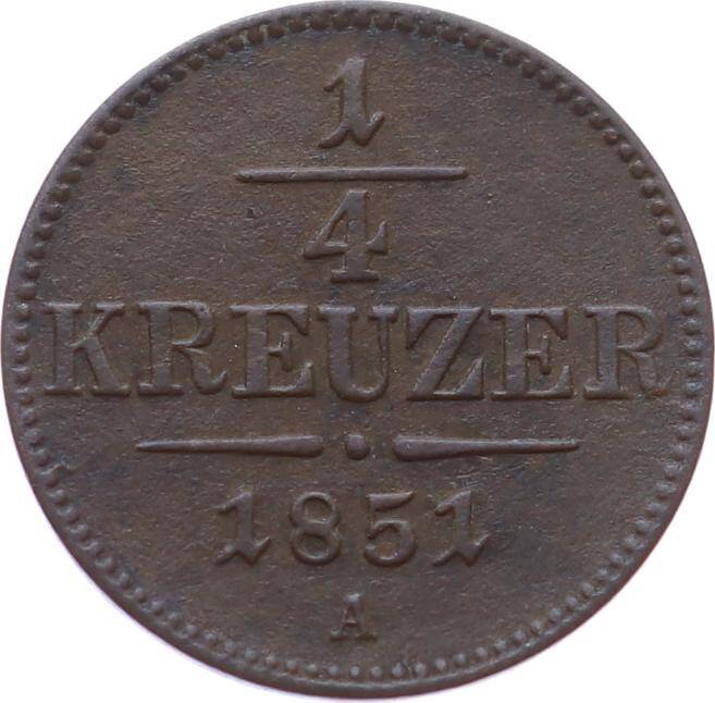 Avusturya 1/4 Kreuzer 1851 ÇÇT YMP11082 - 1