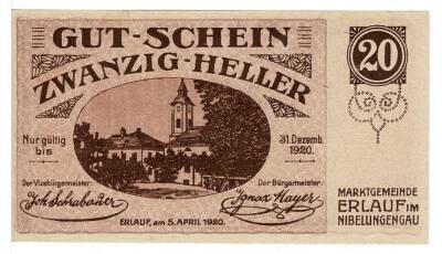 Avusturya 20 Heller 1920 ÇA *Erlauf* YKP5805 - 1