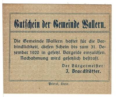 Avusturya 20 Heller 1920 ÇİL *Wallern* YKP5775 - 2