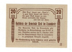 Avusturya 20 Heller 1920 ÇİL YKP8224 - 2