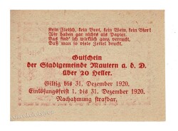 Avusturya 20 Heller 1920 YKP2026 - 2