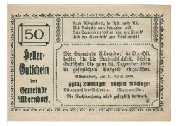 Avusturya 50 Heller 1920 ÇİL *Alberndorf* YKP5784 - 2