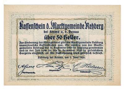 Avusturya 50 Heller 1920 ÇİL *Rehberg* YKP5798 - 2