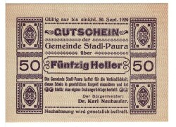 Avusturya 50 Heller 1920 ÇİL *Stadl - Paura* YKP5809 - 1