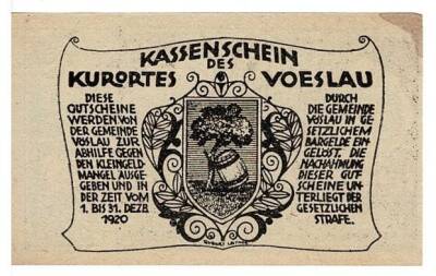 Avusturya 50 Heller 1920 ÇİL *Vöslau* YKP5806 - 2