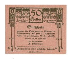 Avusturya 50 Heller 1920 YKP2043 - Gökçekoleksiyon