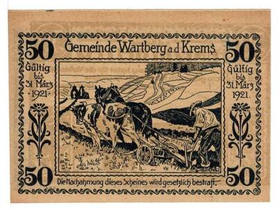 Avusturya 50 Heller 1921 ÇİL *Wartberg* YKP5797 - 2