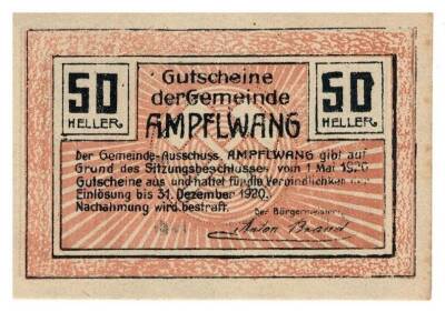 Avusturya 50 Heller (Ampflwang) YKP1013 - 2