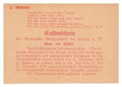 Avusturya 50 Heller Gneixendorf YKP1161 - 2