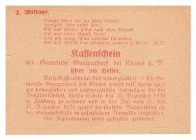 Avusturya 50 Heller Gneixendorf YKP1161 - 2