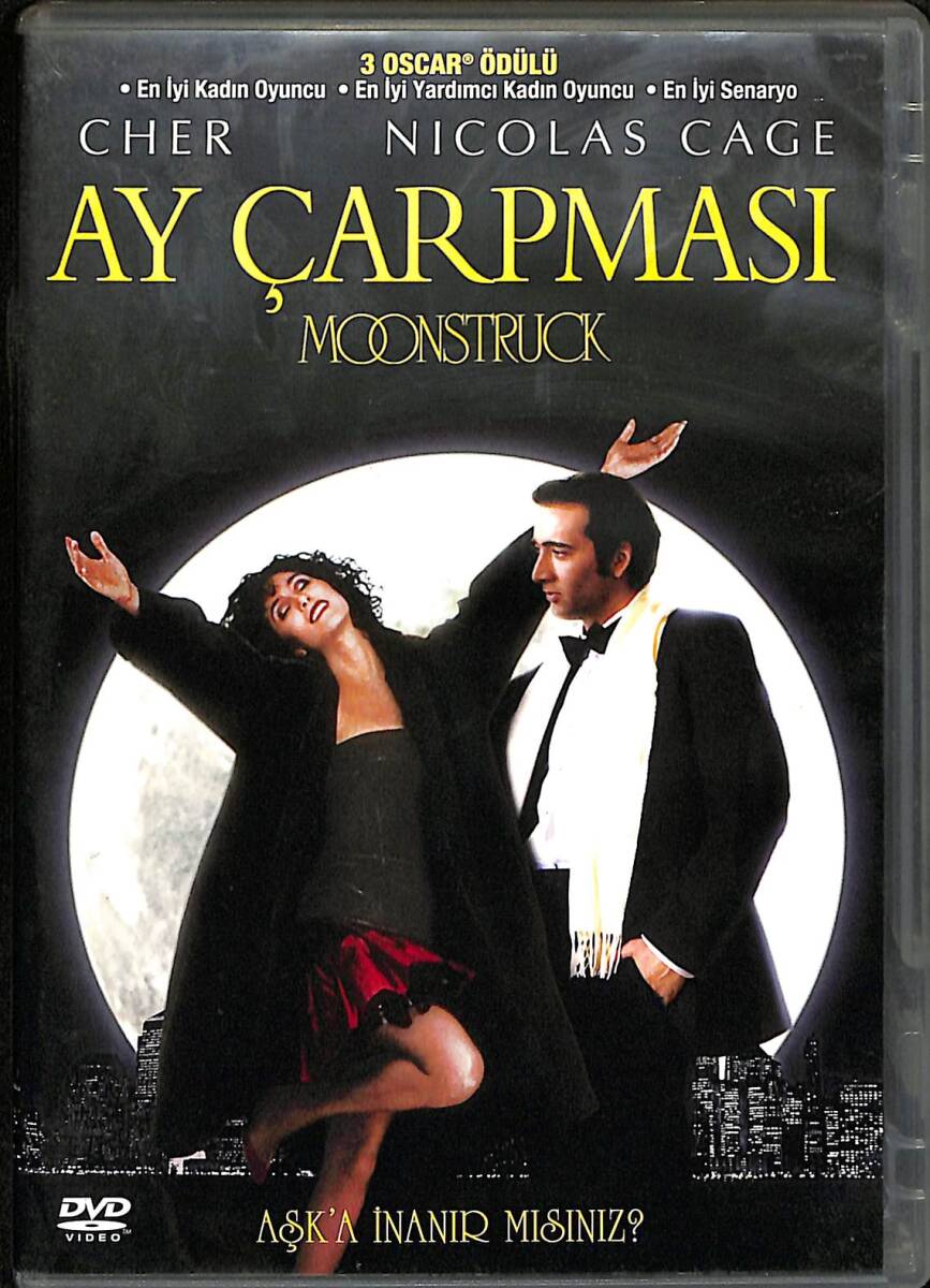 Ay Çarpması (Moonstruck) – Orijinal DVD (İkinci El) * Cher, Nicolas Cage, Olympia Dukakis - 1987 - 3 Oscar Ödüllü Klasik Romantik Komedi * DVD2931 - 1