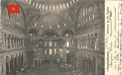 Ayasofya Camii İçten Görünüm Kartpostal KRT6210 - 1