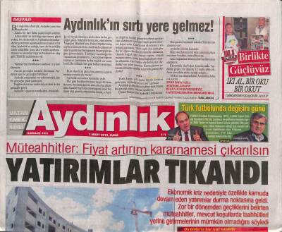 Aydınlık Gazetesi 1 Mart 2019 - A Milli Takım Şenol Güneşe Emanet - Galatasaray Elenmekten Beter Oldu GZ94726 - 1
