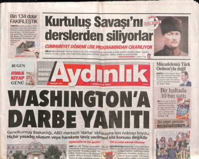 Aydınlık Gazetesi 1 Nisan 2016 - Kurtuluş Savaşını Derslerden Siliyorlar - Çay Topraklarında Asitleşme Tehdidi GZ94756 - 1