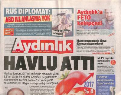 Aydınlık Gazetesi 1 Şubat 2017 - İnsanlığın Bilinen İlk Atası Bulundu - OHAL Piyangosu Kimlere Vurdu ? GZ94762 - 1