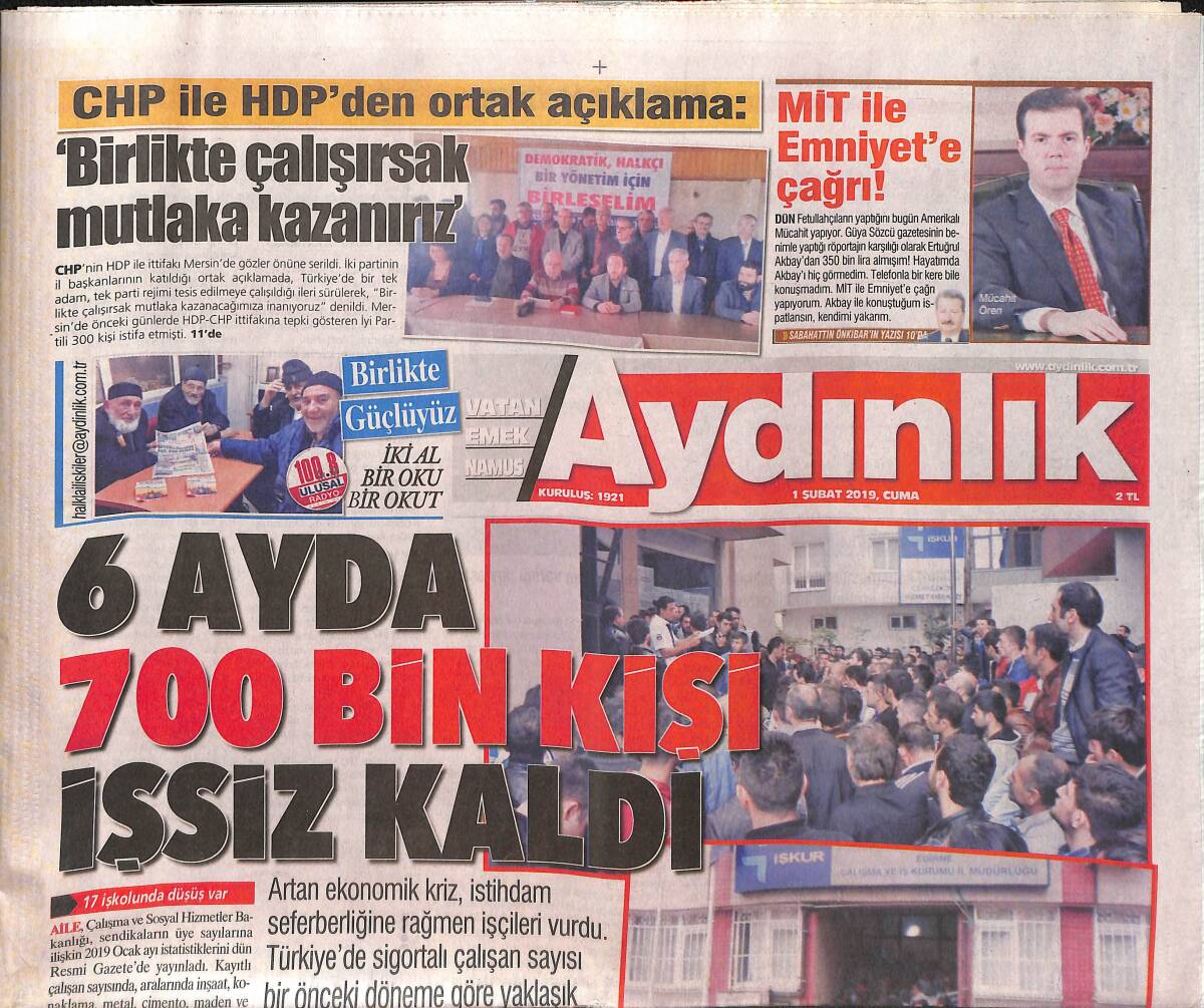 Aydınlık Gazetesi 1 Şubat 2019 - Nicolas Maduro : ABD Bize Saldırırsa Vietnam'a Hazır Olsun - Son Bomba Miha Zajc GZ135287 - 1