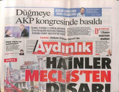 Aydınlık Gazetesi 10 Eylül 2015 - Şemdinlide Aşiretler PKKya Karşı Birleşti - Kılıçdaroğlu Bölünmeyeceğiz GZ94740 - 1