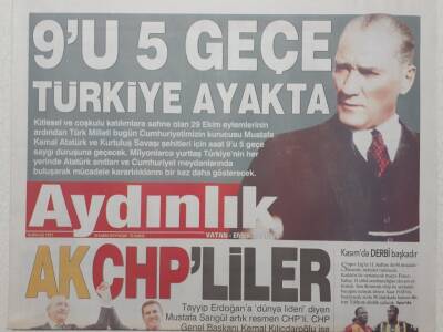 Aydınlık Gazetesi 10 Kasım 2013 - Ak Chpliler GZ53084 - 1