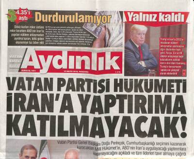 Aydınlık Gazetesi 10 Mayıs 2018 - ABD Münbiçte Yeni Üs Kuruyor - Darbecilere 252 Kez Müebbet İstendi GZ94391 - 1