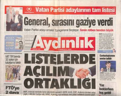 Aydınlık Gazetesi 10 Nisan 2015 - Türk Metalden Boschta Grev - MİT Tırlarında 32 Asker İçin Tutuklama Talebi GZ94456 - 1