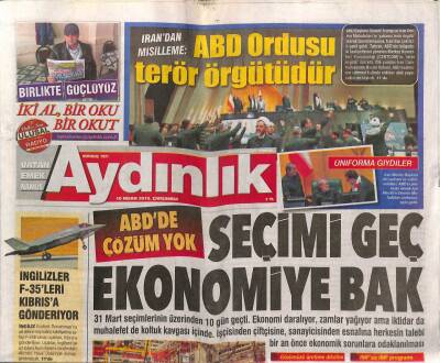Aydınlık Gazetesi 10 Nisan 2019 - Herkes İhracata Yönelince Çelikte Birim Değer Düştü - Okul Servisini İterek Okula Gitmeye Çalışıyorlar GZ95230 - 1