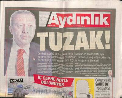Aydınlık Gazetesi 10 Ocak 2017 - Kıbrıs Halkı Tavizi Gördü - Kartalın Forvetteki Son Gözdesi Mandzukıc GZ95205 - 1