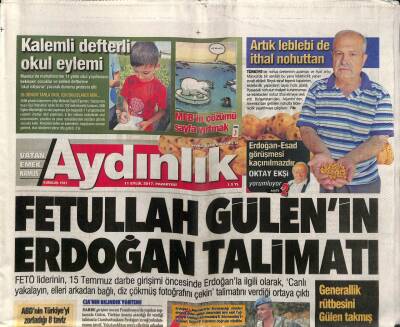 Aydınlık Gazetesi 11 Eylül 2017 - Aydınlıkçı Sanatçı Erkan Yücel Anıldı - Abdden Pydye Silahlar Tam Gaz GZ95110 - 1