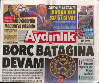 Aydınlık Gazetesi 11 Nisan 2019 - ABDye F-35 Yanıtı Rusyanın SU-57si Var GZ94703 - 1
