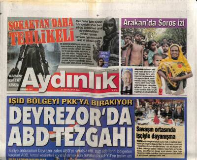 Aydınlık Gazetesi 12 Eylül 2017 - Arakanın Ardından George Soros Çıktı - Turan Dursunun Davaları Yeniden Görülecek GZ95120 - 1