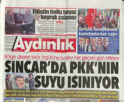 Aydınlık Gazetesi 12 Mart 2018 - Irak Merkezi Hükümeti Ve Musul İl Meclisi Sincarı Terk Etmesi İçin PKKya 10 Gün Süre Tanıdı GZ94306 - 1