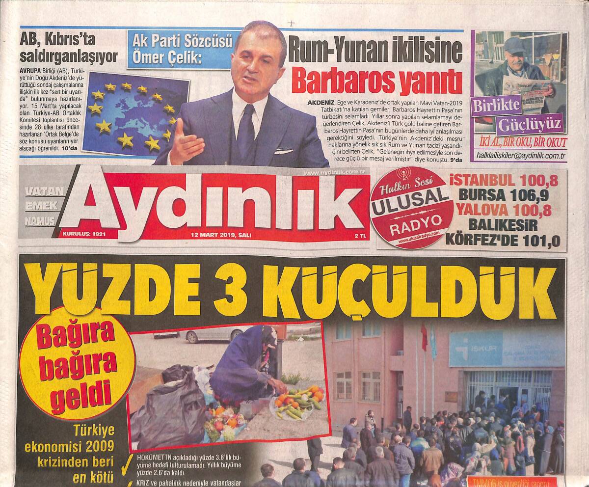 Aydınlık Gazetesi 12 Mart 2019 - İran'dan Irak'a Yatırım Atağı - Türkiye Pakistan'la Rusya Hindistan'la Anlaştı GZ135355 - 1