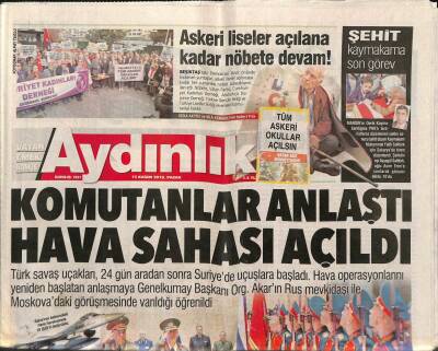 Aydınlık Gazetesi 13 Kasım 2016 - İstanbullular 15 Temmuz Şehitleri İçin Asyadan Avrupaya Koşacak - Gatanın Sivilleşmesi Mahkemeye Taşınıyor GZ95202 - 1
