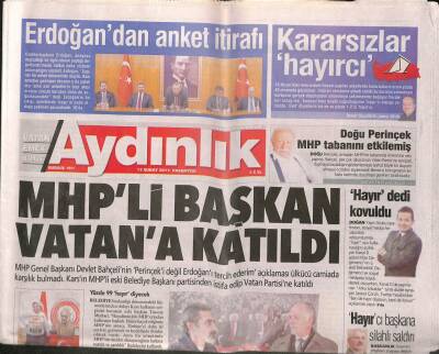 Aydınlık Gazetesi 13 Şubat 2017 - Almanyanın Cumhurbaşkanı Steinmeier Oldu - Bakanlığa GATA Dersi GZ94782 - 1