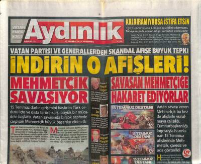 Aydınlık Gazetesi 13 Temmuz 2017 - Galatasaray İlk Avına Çıkıyor - Kıdem Tazminatı Hakkı Geliştirilsin GZ95133 - 1