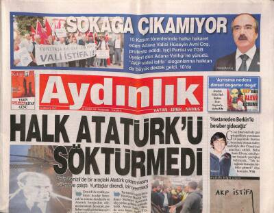 Aydınlık Gazetesi 14 Kasım 2013 - Usta Spor Adamı Doğan Koloğlunu Kaybettik - Açılıma Barzani Tacı Taktı GZ94609 - 1