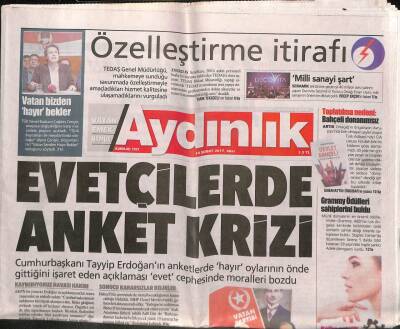 Aydınlık Gazetesi 14 Şubat 2017 - Grammy Ödülleri Sahiplerini Buldu - Anadolu Efesten Bilet Kampanyası GZ94783 - 1