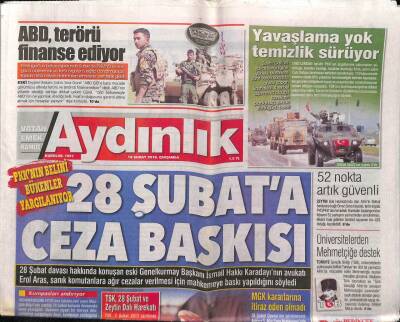 Aydınlık Gazetesi 14 Şubat 2018 - PKKnın Belini Bükenler Yargılanıyor , 28 Şubatta Ceza Baskısı GZ94690 - 1