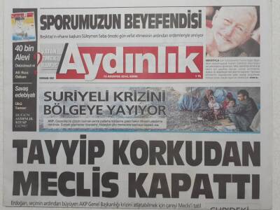 Aydınlık Gazetesi 15 Ağustos 2014 - Tayyip Korkudan Meclis Kapattı GZ53092 - 1