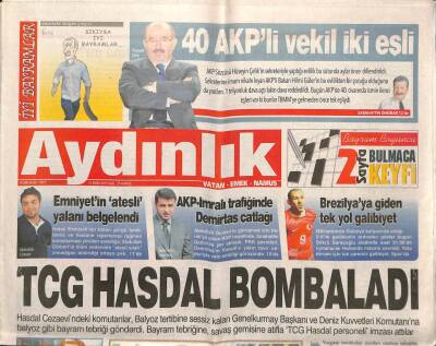 Aydınlık Gazetesi 15 Ekim 2013 - TCG Hasdal Bombaladı - Malatyalılar Kardeşlik Ekimi ne Hazırlanıyor GZ94463 - 1