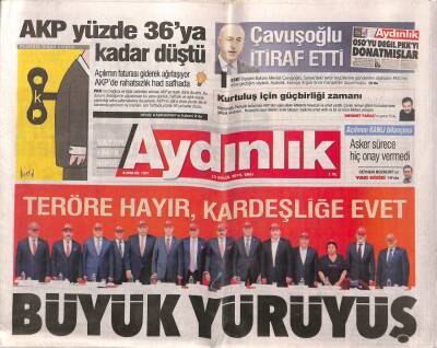 Aydınlık Gazetesi 15 Eylül 2015 - Diyarbakır Bugün Ayağa Kalkıyor - F Tipine Nokta Operasyonu GZ94742 - 1