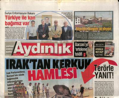 Aydınlık Gazetesi 15 Eylül 2017 - Kartalın Gücü Ejderhayı Yendi - Yerel Seçime İttifak Adayları Girecek GZ95107 - 1