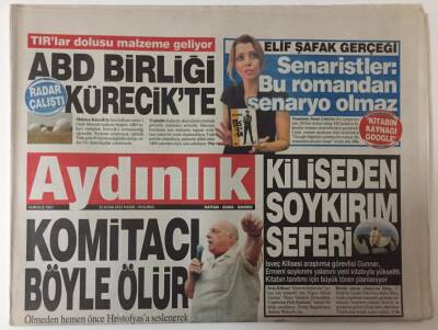 Aydınlık Gazetesi 15 Ocak 2012 - Kiliseden Soykırım Seferi GZ26360 - 1