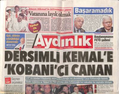 Aydınlık Gazetesi 15 Ocak 2018 - Afrinden Önce Önemli Anlaşma - Münbiçte PKKya Karşı Kepenk Kapattılar GZ95215 - 1