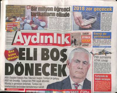 Aydınlık Gazetesi 15 Şubat 2018 - Baransunun Rolünü Tamer Tatar Oynadı - Bir Milyon Öğrenci Tarikatların Elinde GZ94691 - 1
