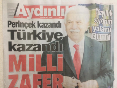 Aydınlık Gazetesi 16 Ekim 2015 - Perinçek Kazandı Türkiye Kazandı Milli Zafer GZ27754 - 1