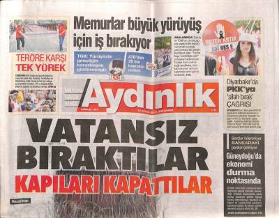 Aydınlık Gazetesi 16 Eylül 2015 - Güneydoğuda Ekonomi Durma Noktasında - Memurlar Büyük Yürüyüş İçin İş Bırakıyor GZ94744 - 1