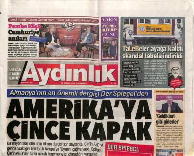 Aydınlık Gazetesi 16 Kasım 2017 - Polisiyenin Efsane İsimleri İstanbulda - ABD Türkiye Afrine Girerse YPGye Destekleriz GZ95195 - 1