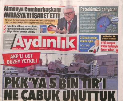 Aydınlık Gazetesi 16 Nisan 2018 - Suriye Gutada Zafer İlan Etti ! - Almanya Cumhurbaşkanı Avrasyayı İşaret Etti GZ94382 - 1